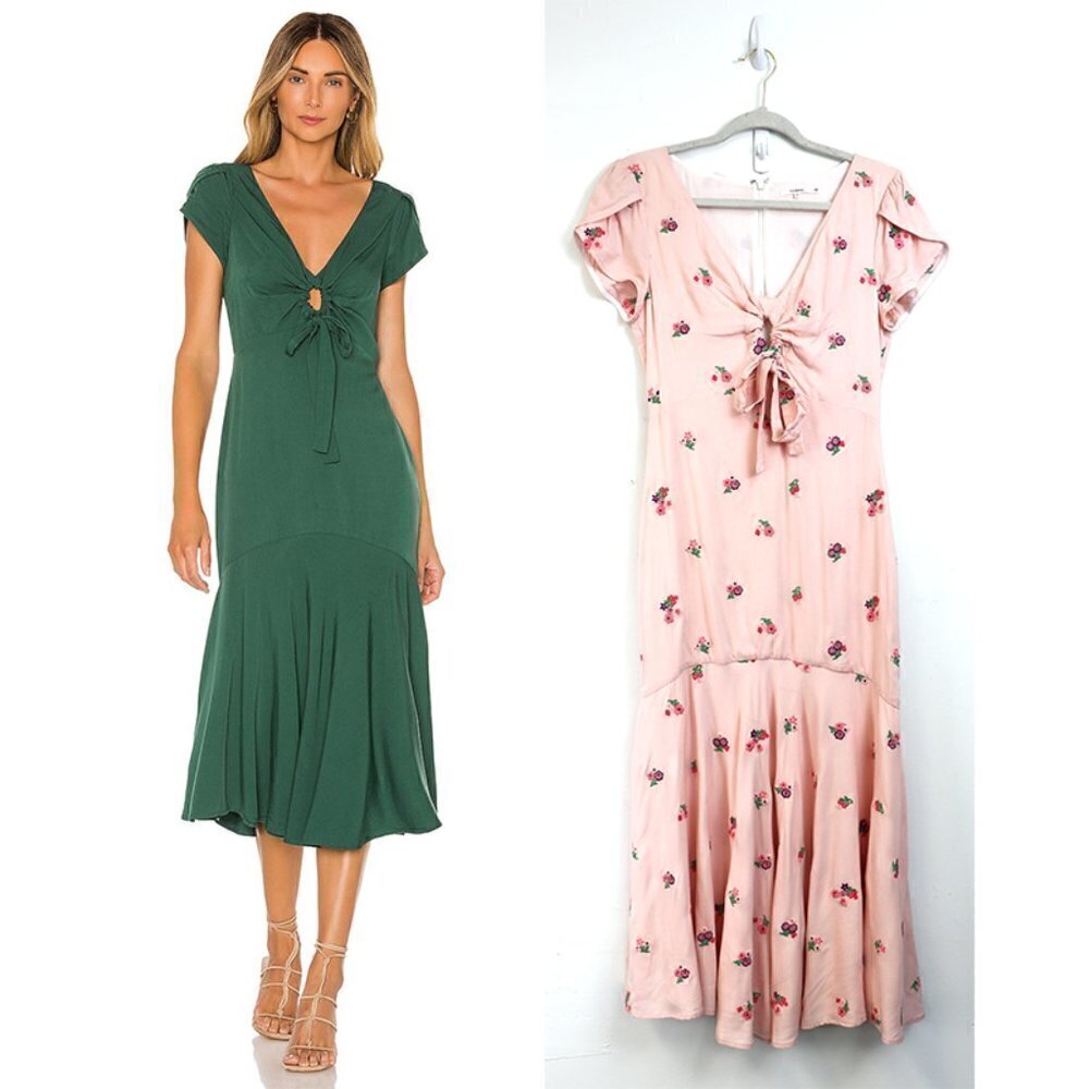 NEW Tularosa Avalynn Floral Embroidered Cutout Maxi Dress Small